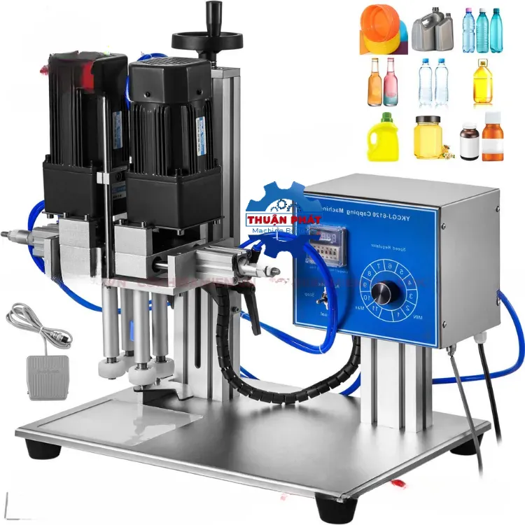 Máy xiết nắp chai – Giải pháp đảm bảo độ kín và chất lượng sản phẩm trong sản xuất thực phẩm
