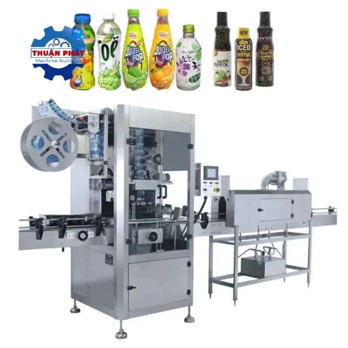 Máy phóng nhãn màng co thân chai